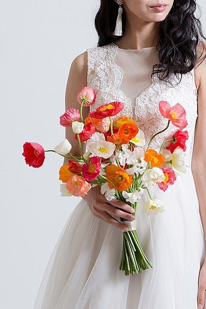 Bridal bouquet with poppies