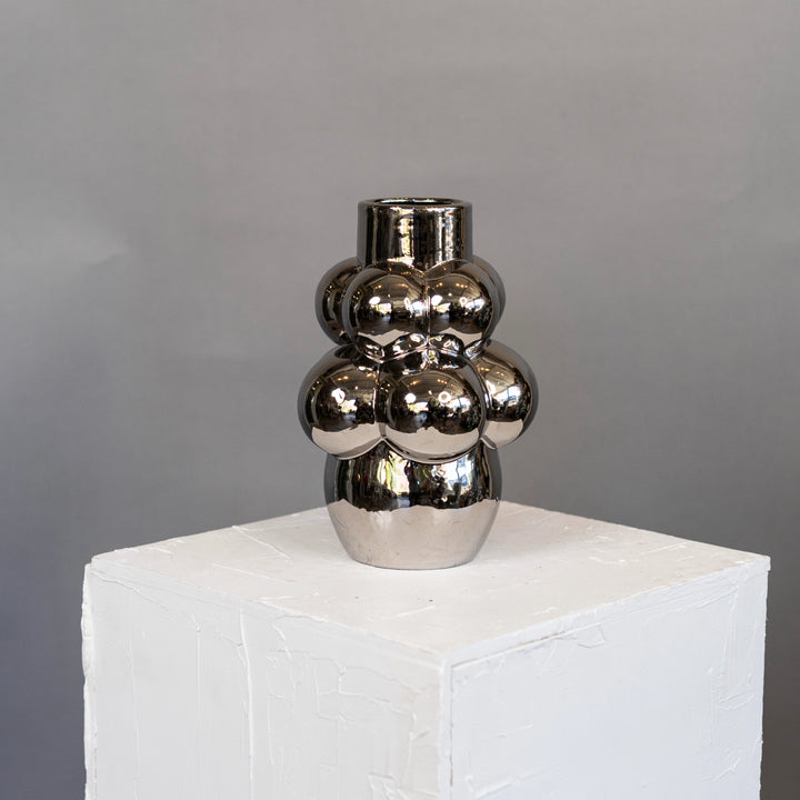 Designer medium silver flower vase