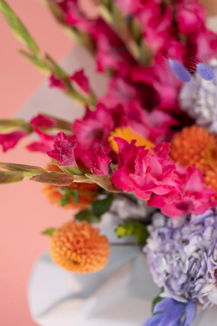 Bouquet Summer Symphony with gladiolus and hydrangea