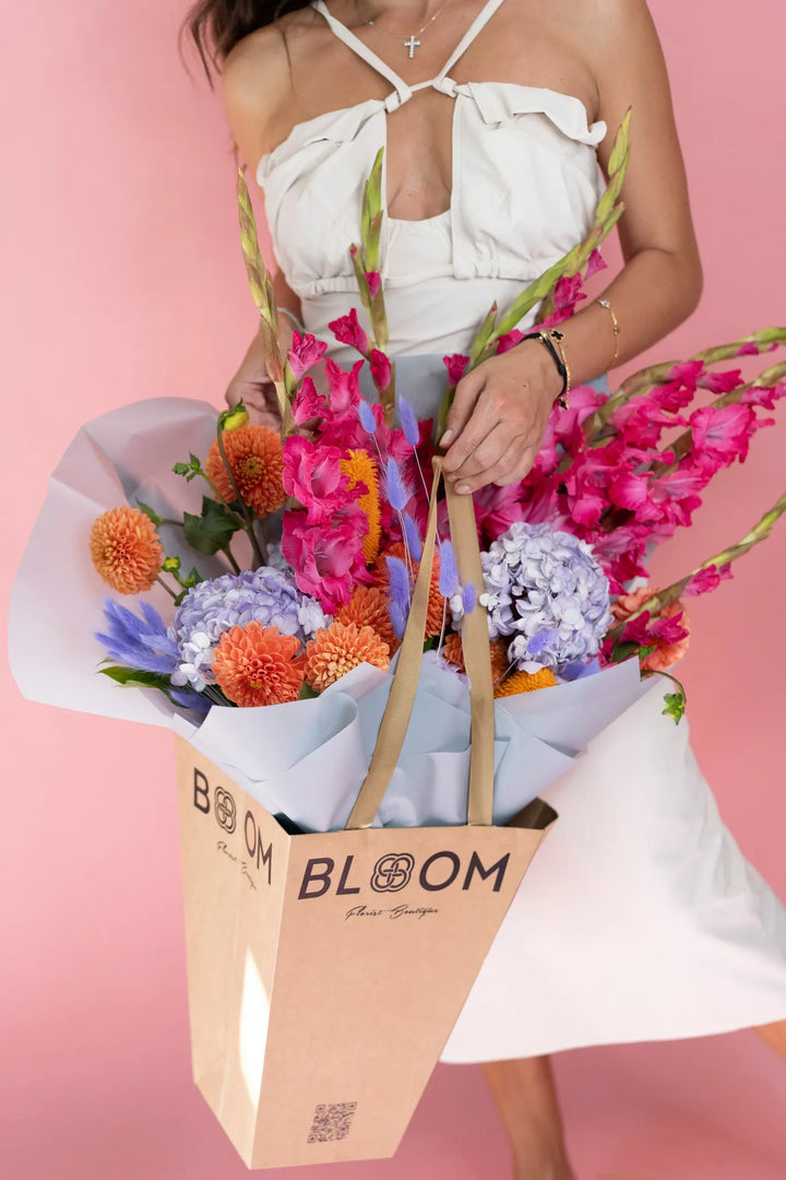 Bouquet Summer Symphony with gladiolus and hydrangea