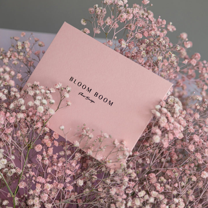 Bouquet with 15 pink giant baby breath