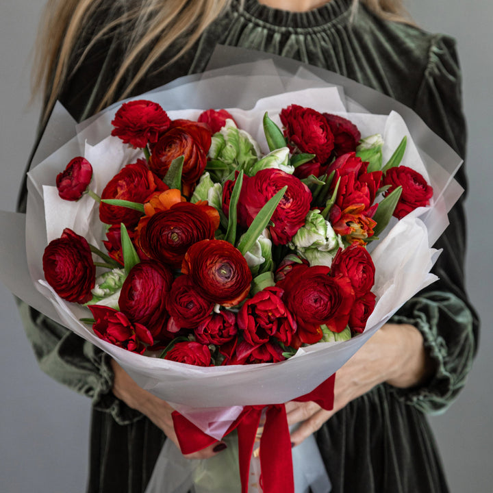 Bouquet "Red Passion" with tulips