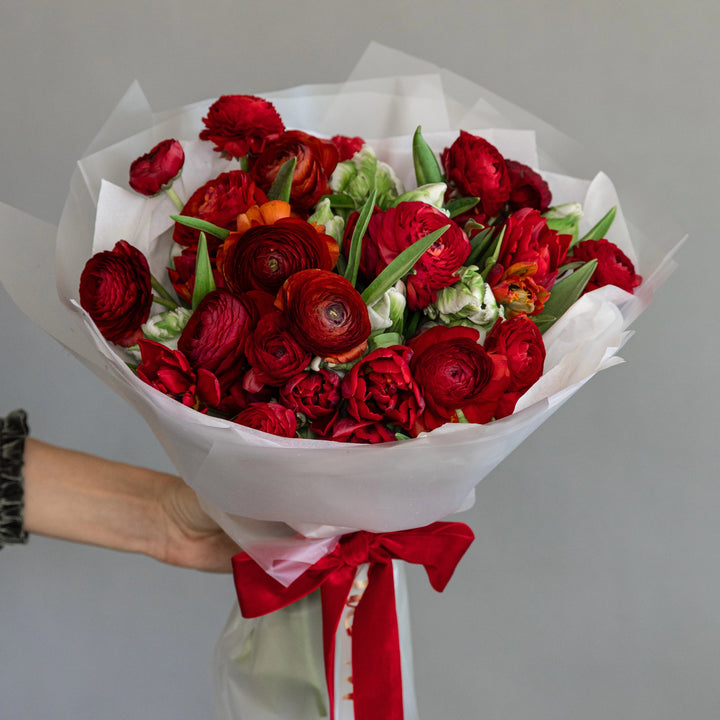 Bouquet "Red Passion" with tulips