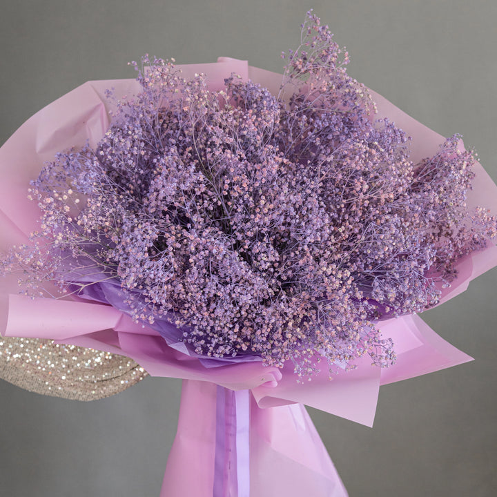 Bouquet 15 purple giant baby breath flowers