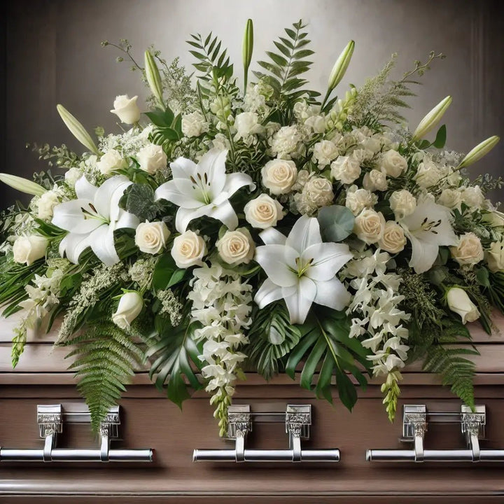 Bespoke funeral flower compositions crafted at $350