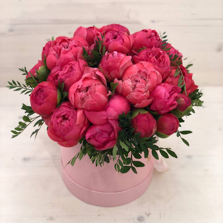 Box of 50 pink peonies